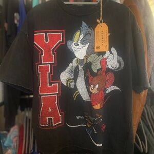 YoungLA Black Cartoon Graphic Kids T-Shirt